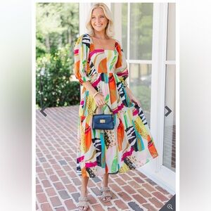 Fate Bring your love abstract midi dress